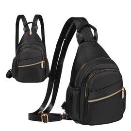 YAZEKOUS Crossbody Sling Bag Small Backpack Convertible, Cross Body Bags Mini Backpack for Travel Hiking Daypack