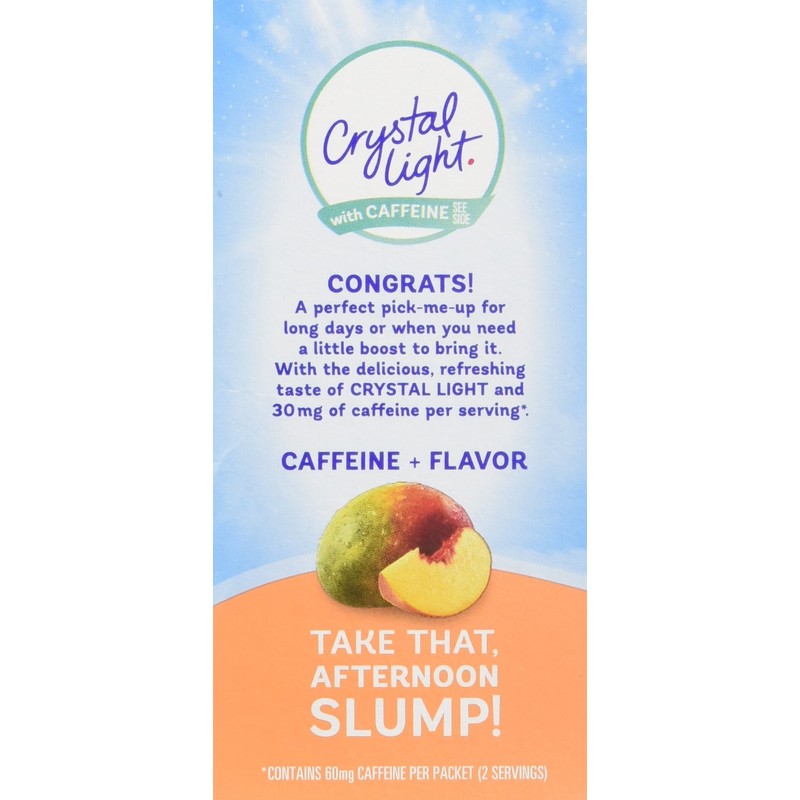 Crystal Light On The Go Peach Mango with Caffeine, 10-Packet