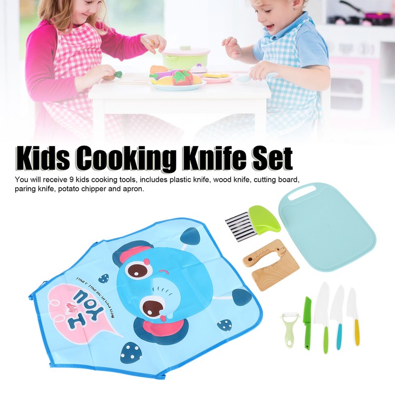Kids Baking Knife Set Paring Knife Cutting Board Potato Chipper