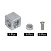 sourcing map 4Set 30x30x30mm 2-Way Corner Bracket Cube, Aluminum Alloy