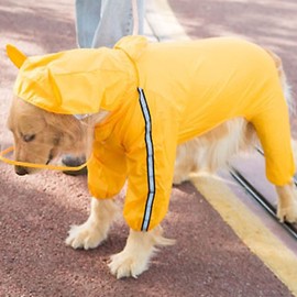 Mipcase Pet Raincoat Dogs Dress Waterproof Rain Gear Poncho with Hood Reflective Jacket Yellow Raincoat Clear Raincoat Dog Hooded Raincoat Kitten Rainwear Dog Rain Pet Supplies Light Cloth