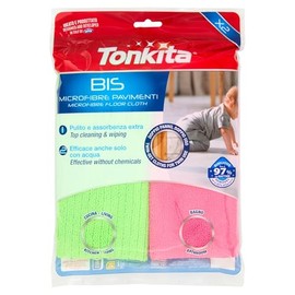 Tonkita | Bis 2 Panni Pavimenti 40x50 cm, Panni in Mivrofibre per Pavimento Cucina e Bagno, Pulito e Assorbenza Extra, Adatti a Tutte le Superifici, Straccio Pavimenti, Panno Per Spazzolone
