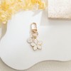 XGALBLA Cute White Flower Initial Letter Keychain for Women, Flower