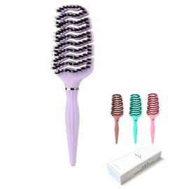 Roxlmed Detangler Hairbrush for Curly Hair Vented Bristle Scalp Massager Comb for Women and Men (Lavender, 1P)