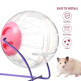 CHEUNGHAO 2 Pieces Hamster Exercise Ball, 5.7 Inch Hamster Running Ball Transparent Plastic Hamster Ball Wheel for Dwarf Hamsters Small Pets to Reduce Boredom and Increase Activity