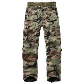 GSGGIG Men's Fleece Lined Camo Hiking Tactical Ripstop Pants Winter Outdoor Work Cargo Pants with 8 Pockets(No Belt) JR55 C29 Camo 34