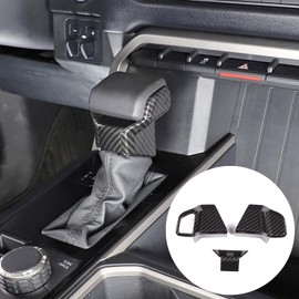 LLKUANG Car Gear Shifter Knob Head Trim Cover Compatible with Toyota Tundra Sequoia 2022 2023 Center Console Gear Shift Head Protection Cover Accessories (Carbon Fiber Pattern(Lower))