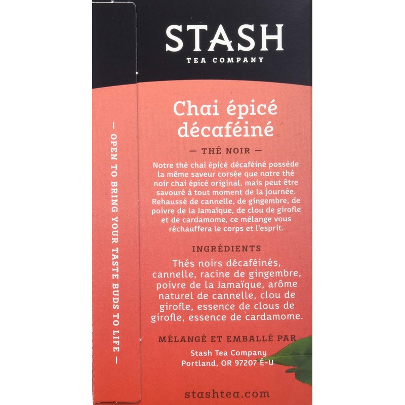 Stash Tea Decaf Chai Spice Black Tea - Decaf, Non-GMO