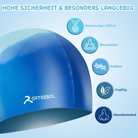 arteesol Swimming Cap for Kids, Boys and Girls Age 5 to 12 Years, Waterproof Swimming Caps for Kids, Swimming Hat, Comfortable Fit, for Long and Short Hair
