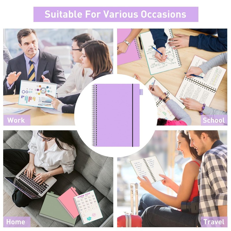 RETTACY Notebook B5 Lined, Lightweight Ring Binder, Diary 70 Sheets