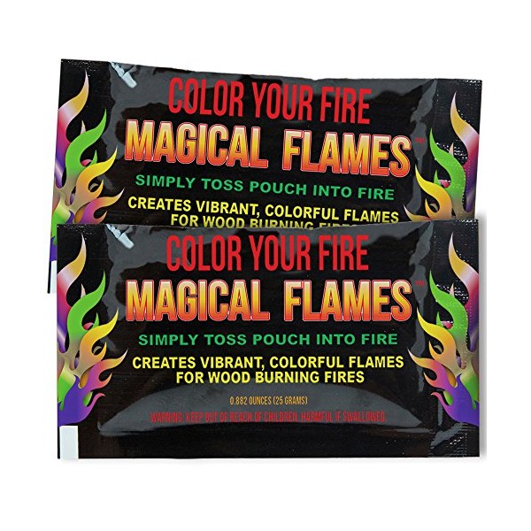 Magical Flames Fire Color Changing Packets for Campfires, Fire Pit, Outdoor Fireplaces - Camping Essentials for Kids & Adults - 12 Pack