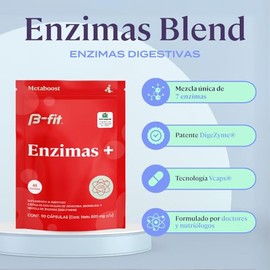B-FIT B Enzymas Blend - Enzimas Digestivas Digezyme | 90 Cápsulas, Suplemento Alimenticio Con Prebioticos - Fórmula de Alta Calidad