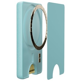 Casely MagWallet | Aquamarine | Ocean Blue Shimmer | Slim Wallet Card Holder | Compatible with MagSafe | Soft-Touch Hard Silicone | Holds Up to 3 Cards