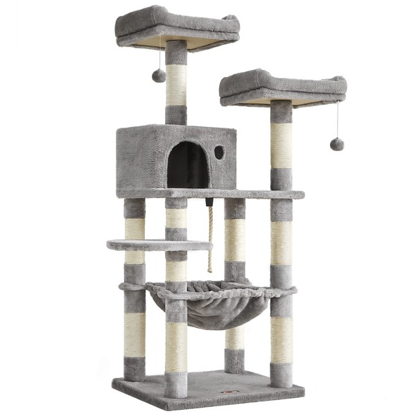 FEANDREA Cat Tree, Cat Tower for Indoor Cats, 56.3-Inch Cat