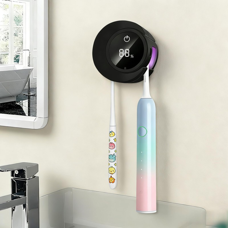 Smart Toothbrush Holder & Wall Mounted Toothbrush Holders, LED Automatic