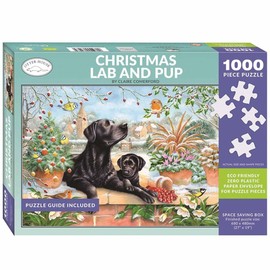 Otter House Christmas Lab & Pup Jigsaw Puzzle (1000 Pieces)