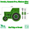 Funwares Green Tractor Engaging Kids' Dinnerware Set: Durable, Divided Plate,