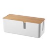 Cable Box with Bamboo Lid, Cable Organiser Box, Cable Storage