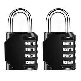 Youery Pack of 2 Padlock Combination Lock, 4 Digit Combination Code Lock, Metal Padlock with Combination Code, Locker Lock, Number Lock, Padlock for Locker, Garden Fences, Gym