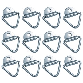 ONHUMILLION Cargo Tie-Down Anchors, 12pcs Sliver Steel V-Ring Bolton Trailer Cargo Tie Down,for Trailers, Trucks and Warehouses Replacement for D-Ring Plastic Flush Mount Pan Fitting Tie-Downs