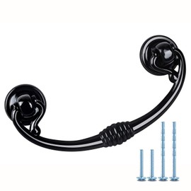 MuDuJia 10-Pack 2 1/2" Glossy Black Bail Drawer Pull Drop Swing Dresser Handles Pendant Cabinet Knob Hardware 64 mm 2.5" Centers (10)