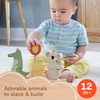 Fisher-Price Wood Baby Toy Stack & Sort Animals, 10 Wooden