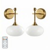 Folux Battery-Operated Modern Brass Wall Sconce Set of 2, Wireless