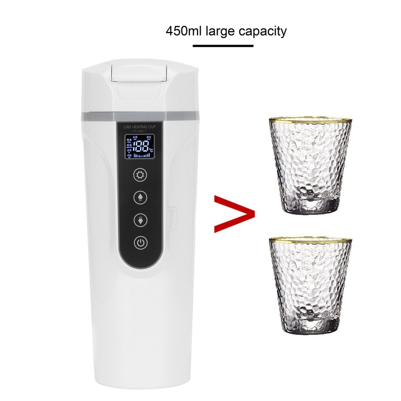 450ml Vacuum Cup Digital Insulated Water Bottle Car Heating Cup