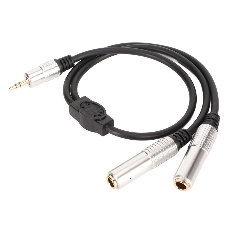 3.5mm to Dual 6.35mm Cable Male to Dual Female Plug