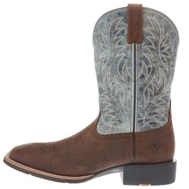 Ariat Men's Sport Wide Square Toe Cowboy Boot Western, Earth/Glacier Blue, 13