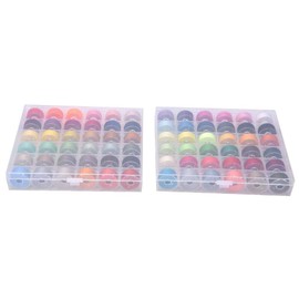 72 colores de hilo de bobina, hilo de bordar de costura DIY, con caja de bobina de plástico, accesorios para máquinas de coser, para máquinas de coser(Set)