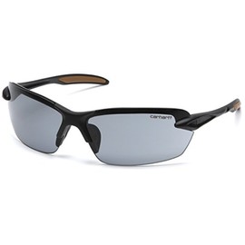 Carhartt Spokane Lightweight Half-Frame Safety Glasses, Black Frame, Gray Lens