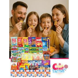 Snack Variety Box (46 Count) Ultimate Sampler Mixed Bulk Bars, Cookies, Chips, Candy, Grab And Go Snacks for Office, Schools, Family