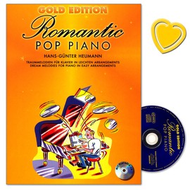 Romantic Pop Piano Gold Edition - 33 Songs in the Usually Light Arrangements for Piano - Music Book with CD and Colourful Heart-Shaped Music Clip - BOE7100-9783936026825