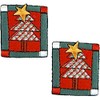 Expo International Christmas Tree Patch Iron-on Applique Trim Embellishment, Multi-Color,