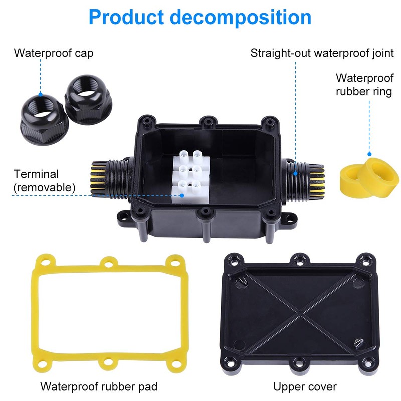 Junction Box Outdoor Waterproof IP68 2Way Plug Line M20 Coaxial
