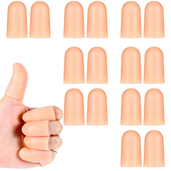 Ptwola 16 Packs Gel Finger Cots Silicone Fingertip Support Protector