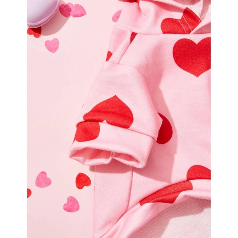 Genérico Sudadera para Perro pequeño, con Motivo de Corazones, San