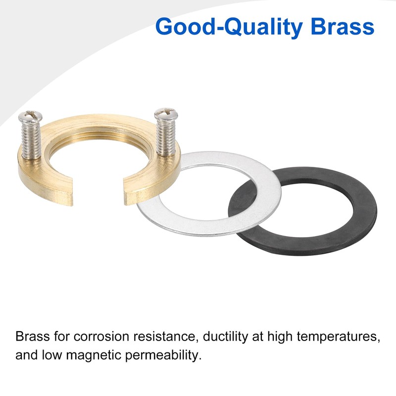 uxcell 2Sets Female Thread Hex Lock Nut M32 x 1.5