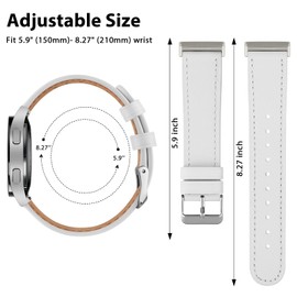 Amzpas Bracelet for Garmin Vivoactive 5/3 Bracelet Women Men, 20 mm Leather Sport Replacement Strap for Garmin Vivomove 3/HR/Luxe/Style/Forerunner 245/645/55 (White)