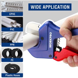 WORKPRO Ratchet PVC Pipe Cutter Up to 1-5/8" Plastic Pipe and Tubing Cutter USA