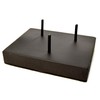 HQRP-Crystal Black Three Prong Wood Display Stand Pedestal for Large