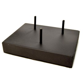 HQRP-Crystal Black Three Prong Wood Display Stand Pedestal for Large Spheres / Eggs / Clusters / Minerals and other Collectible Stone Crystals