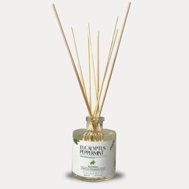 Halárosis All-Natural Reed Diffusers - Rattan Sticks for Best Performance - Long-Lasting Room Filling Fragrance - Luxurious Reed Diffuser for Any Occasion (Eucalyptus Peppermint) 8 Straight Reeds