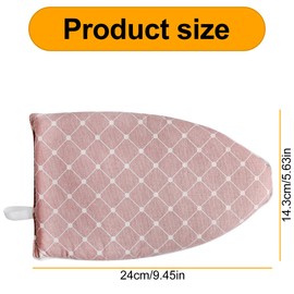 Thyonta Handheld Mini Home Ironing Pad High Temperature Resistant Steam Ironing Sponge Gloves Suitable for Home, Hotel, Laundry（Pink Check）