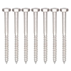 binifiMux 10-Pack 5/16 in. x 3-1/2 in. Hex Cap Head Lag Screws Bolts, Grade 18-8 Stainless Steel