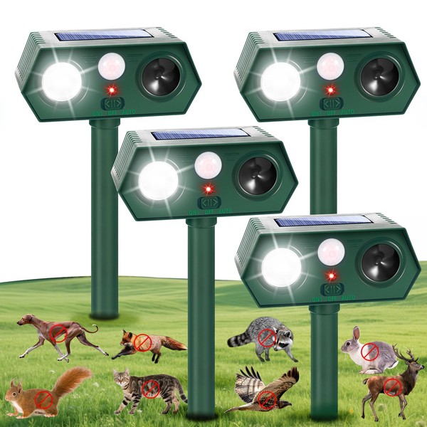 4Pack Skunk Repellent for Yard Cat Repellent Outdoor Ultrasonic Deer
