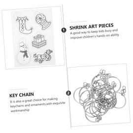 FELTECHELECTR 1set Christmas Heat Shrinkable Sheets for Crafts Creative Ornament Making Kit of Xmas Shrink Art Materials for Boys and Girls and Family Fun Activities