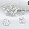 Tiara De Cristal Y Perlas Novia Peine El Pelo De