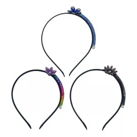 Jands Diademas Elegantes Con Pedreria Diseño De Flores Set Con 3pz